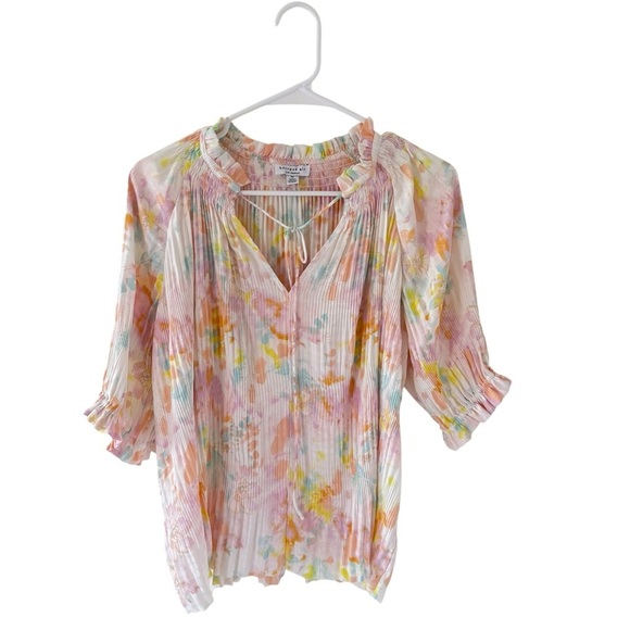Anthropologie Current Air Angelica Water Color Blouse - Picture 8 of 9